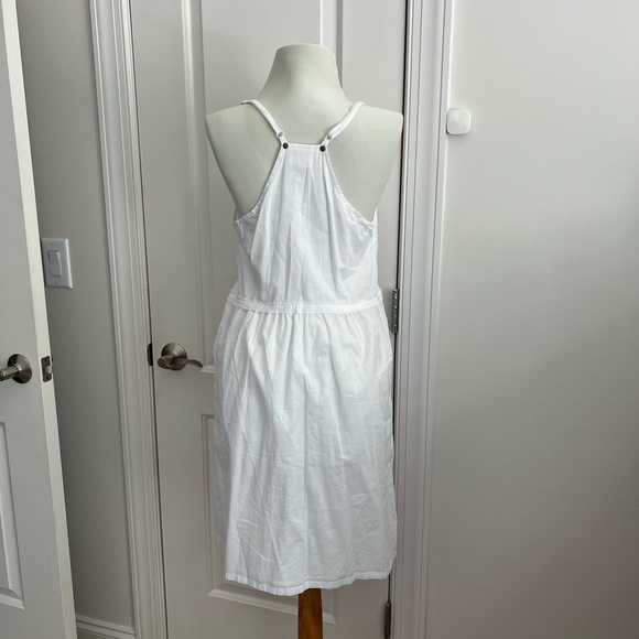 White cotton casual sundress with pockets - Picture 2 of 11